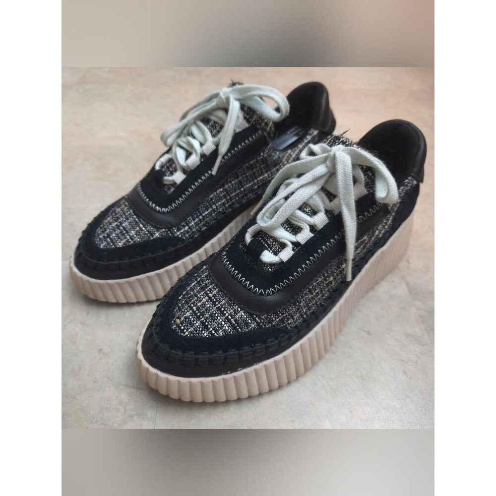 Dolce Vita Dolen Black Multi Woven Platform Women's Sneakers Size 7.5